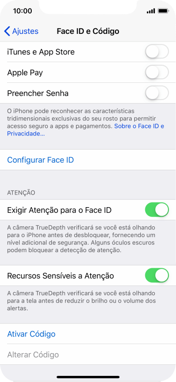 Pressione Ativar Código, e digite um código de bloqueio de sua escolha duas vezes seguidas. Pressione Ativar Código, e digite um código de bloqueio de sua escolha duas vezes seguidas.