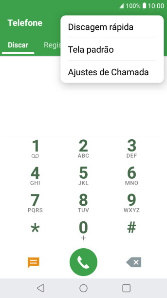 Pressione Ajustes de Chamada. Pressione Ajustes de Chamada.
