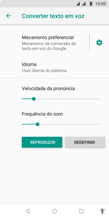 Pressione o ícone de configurações, e siga as instruções da tela para selecionar as configurações desejadas. Pressione o ícone de configurações, e siga as instruções da tela para selecionar as configurações desejadas.