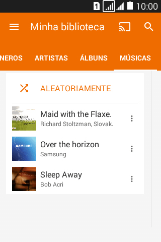 Pressione o arquivo de música desejado. Pressione o arquivo de música desejado.