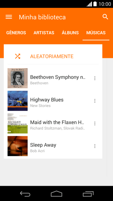 Pressione o arquivo de música desejado. Pressione o arquivo de música desejado.