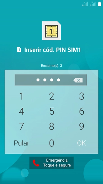 Caso seja solicitado, você deve inserir o código PIN, e pressionar OK. O código PIN padrão é 1010. Caso seja solicitado, você deve inserir o código PIN, e pressionar OK. O código PIN padrão é 1010.