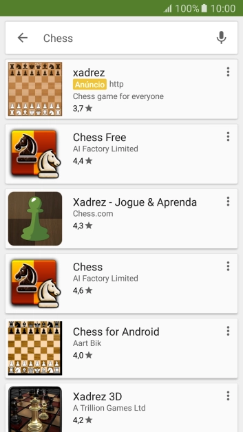 Pressione o app desejado. Pressione o app desejado.