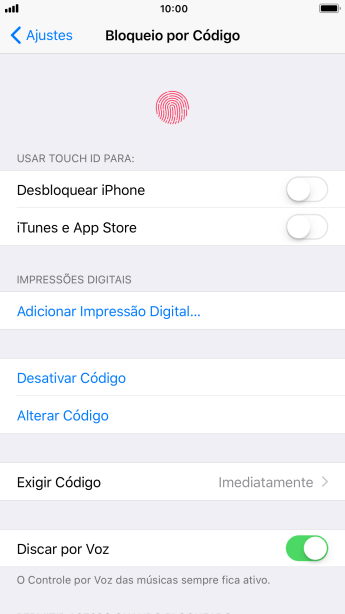Pressione Desativar Código, e digite o código de bloqueio do celular. Pressione Desativar Código, e digite o código de bloqueio do celular.