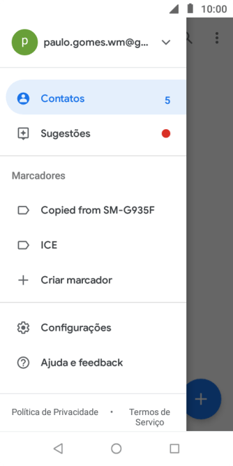 Pressione Configurações. Pressione Configurações.