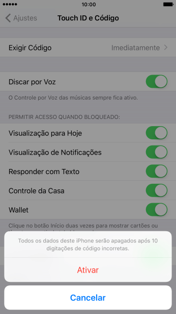 Se você quiser ativar a função, deve pressionar Ativar. Se você quiser ativar a função, deve pressionar Ativar.
