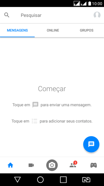Pressione o ícone de nova mensagem. Pressione o ícone de nova mensagem.