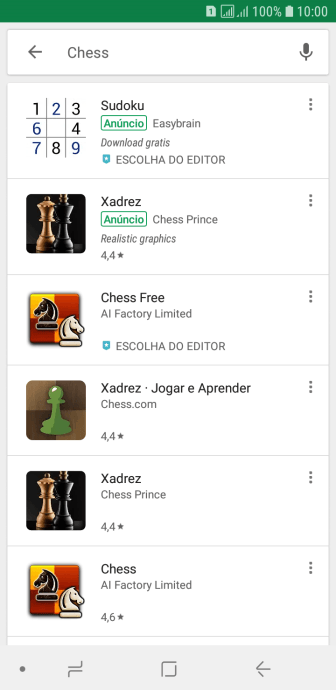 Pressione o app desejado. Pressione o app desejado.