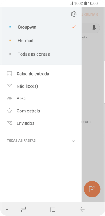 Pressione o ícone de configurações. Pressione o ícone de configurações.