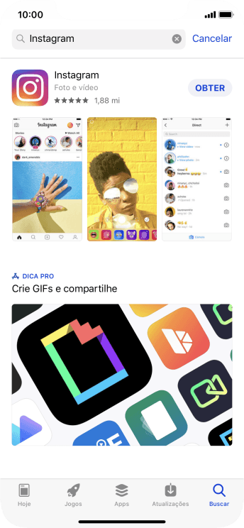 Pressione Instagram. Pressione Instagram.