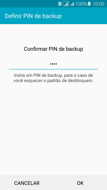 Digite o código PIN novamente e pressione OK. Digite o código PIN novamente e pressione OK.