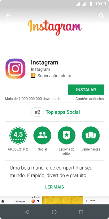Pressione INSTALAR, e siga as indicações da tela para instalar o app. Pressione INSTALAR, e siga as indicações da tela para instalar o app.