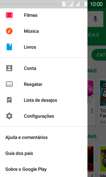 Pressione Configurações. Pressione Configurações.