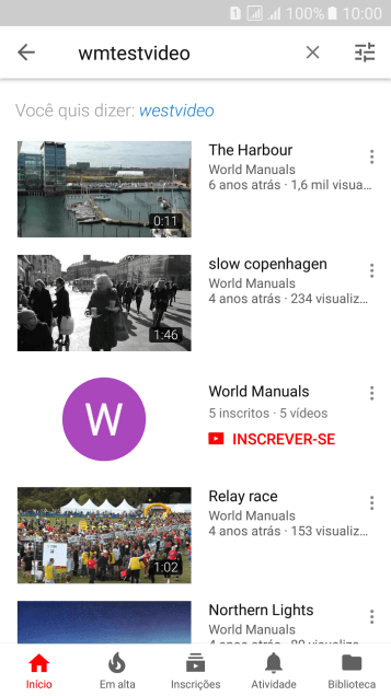 Pressione o vídeo desejado. Pressione o vídeo desejado.