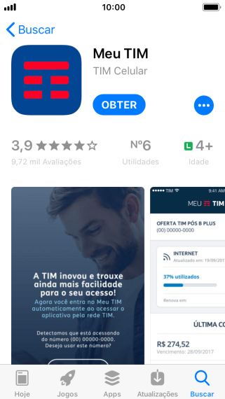 Pressione OBTER, e siga as indicações da tela para instalar o app. Pressione OBTER, e siga as indicações da tela para instalar o app.