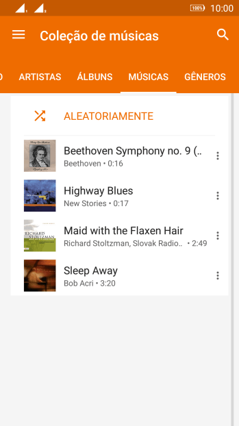 Pressione o arquivo de música desejado. Pressione o arquivo de música desejado.