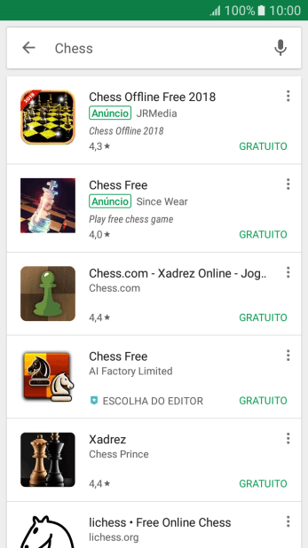 Pressione o app desejado. Pressione o app desejado.