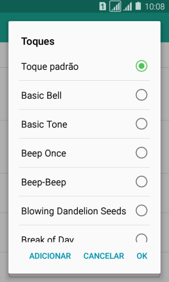 Pressione os toques desejados para escutá-los. Pressione os toques desejados para escutá-los.