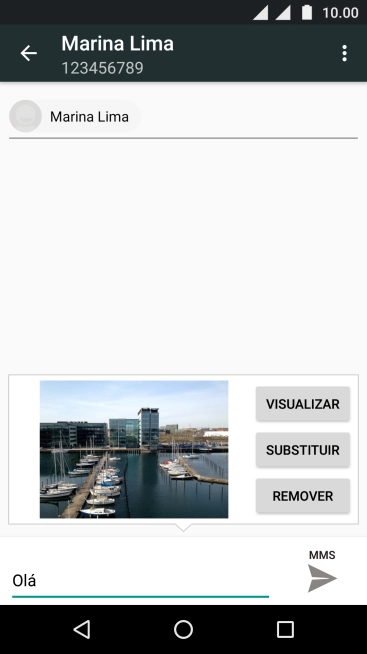 Pressione o ícone de enviar, quando você terminar de escrever a MMS. Pressione o ícone de enviar, quando você terminar de escrever a MMS.