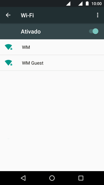 Pressione a rede Wi-Fi desejada. Pressione a rede Wi-Fi desejada.