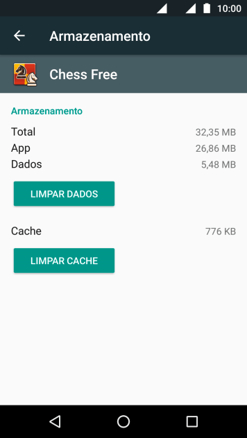 Pressione LIMPAR CACHE. Pressione LIMPAR CACHE.