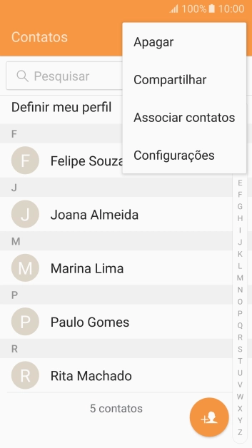 Pressione Configurações. Pressione Configurações.