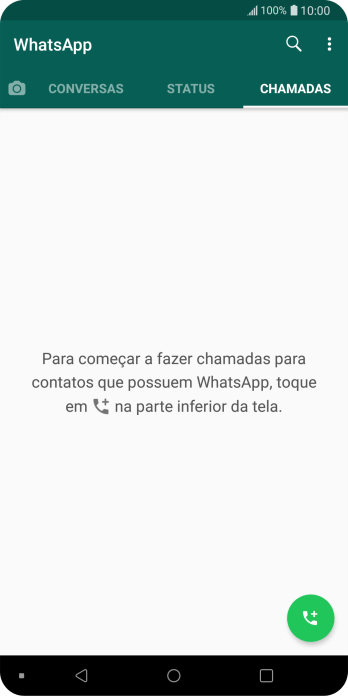 Pressione o ícone de nova chamada. Pressione o ícone de nova chamada.