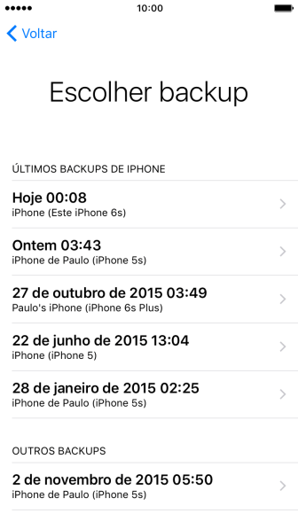 Pressione a cópia de segurança desejada, e aguarde enquanto o celular restaura o seu conteúdo anterior da cópia de segurança selecionada. Siga as indicações do visor para finalizar a ativação. Pressione a cópia de segurança desejada, e aguarde enquanto o celular restaura o seu conteúdo anterior da cópia de segurança selecionada. Siga as indicações do visor para finalizar a ativação.