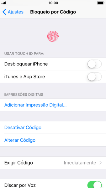 Pressione Desativar Código, e digite o código de bloqueio do celular. Pressione Desativar Código, e digite o código de bloqueio do celular.