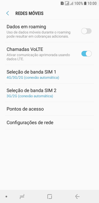 Pressione Seleção de banda ‹SIM›. Pressione Seleção de banda ‹SIM›.