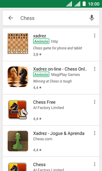 Pressione o app desejado. Pressione o app desejado.