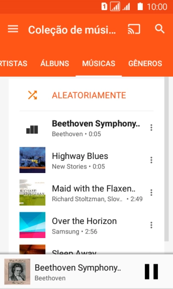 Pressione o título da música abaixo na tela. Pressione o título da música abaixo na tela.
