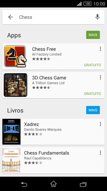 Pressione o app desejado. Pressione o app desejado.