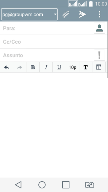 Pressione Para:, e digite as primeiras letras do destinatário. Pressione Para:, e digite as primeiras letras do destinatário.