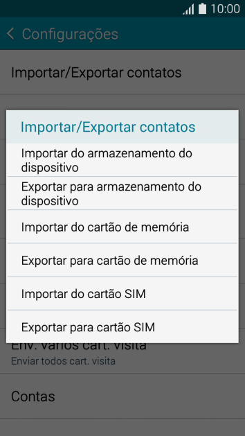Pressione Importar do cartão SIM. Pressione Importar do cartão SIM.