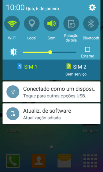 Pressione o ícone de configurações. Pressione o ícone de configurações.