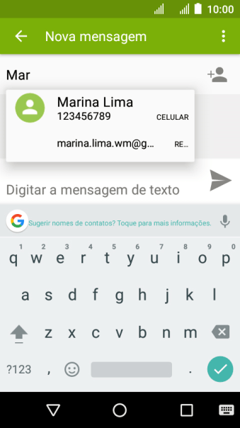 Pressione o contato desejado. Pressione o contato desejado.