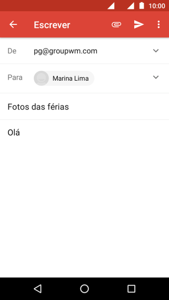Pressione o ícone de anexo. Pressione o ícone de anexo.