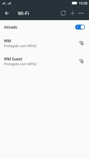 Pressione a rede Wi-Fi desejada. Pressione a rede Wi-Fi desejada.
