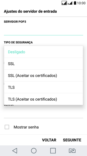 Pressione Desligado para desativar a função. Pressione Desligado para desativar a função.