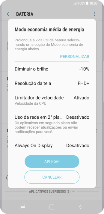 Pressione APLICAR para ativar a função. Pressione APLICAR para ativar a função.