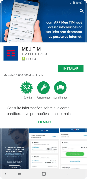 Pressione INSTALAR, e siga as indicações da tela para instalar o app. Pressione INSTALAR, e siga as indicações da tela para instalar o app.