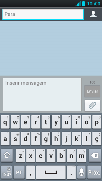 Pressione Para, e digite as primeiras letras do destinatário. Pressione Para, e digite as primeiras letras do destinatário.