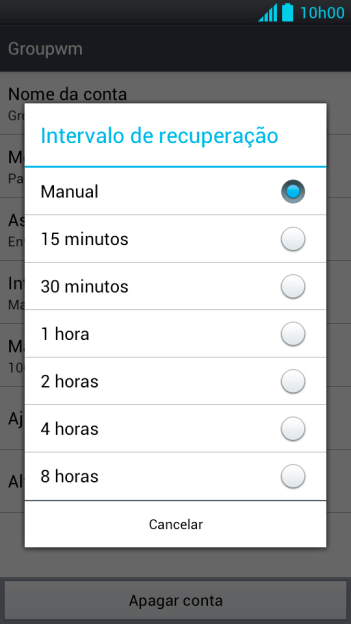 Pressione a configuração desejada. Pressione a configuração desejada.