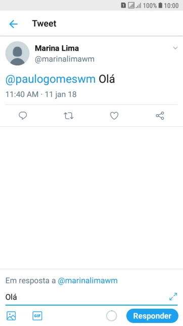 Escreva a resposta desejada, e pressione Responder. Escreva a resposta desejada, e pressione Responder.