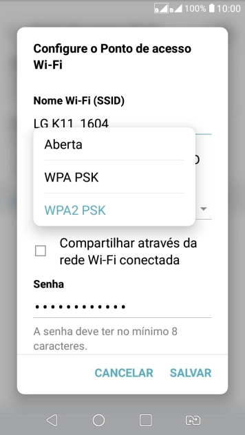 Pressione WPA2 PSK para proteger seu Roteador Wi-Fi com uma senha. Pressione WPA2 PSK para proteger seu Roteador Wi-Fi com uma senha.