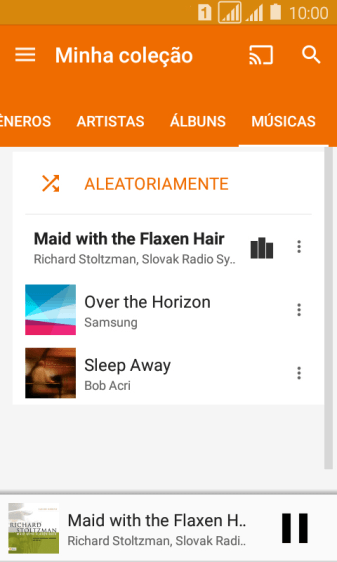 Pressione o título da música abaixo na tela. Pressione o título da música abaixo na tela.
