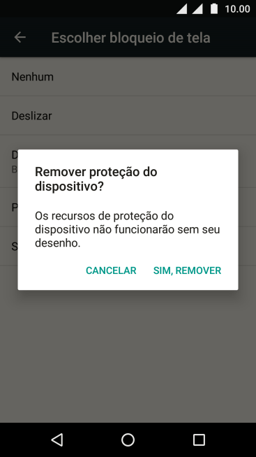 Pressione SIM, REMOVER. Pressione SIM, REMOVER.