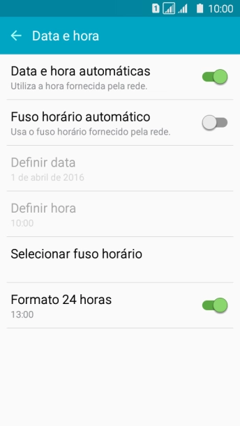 Pressione Fuso horário automático para ativar a função. Pressione Fuso horário automático para ativar a função.