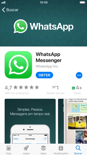 Pressione OBTER, e siga as indicações da tela para instalar o app. Pressione OBTER, e siga as indicações da tela para instalar o app.